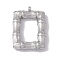 Non-Tarnish 304 Stainless Steel Pendants, Rectangle Bamboo Joint Charms, Stainless Steel Color, 24.5x16.5x3.5mm, Hole: 1.6mm
