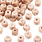 Natural Wood Beads, Cube with Letter, Square, Sienna, 12x12x12mm, Hole: 3mm