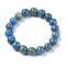 Synthetic Turquoise(Dyed) Round Beaded Stretch Bracelets, Blue, Inner Diameter: 2 inch(5cm), 10mm