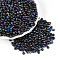 6/0 Half Plated Glass Beads, Two Tone, Round Hole, Rondelle, Gray, 4x3mm, Hole: 1.4mm, about 7142pcs/pound