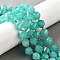 Natural Quartz Dyed Beads Strands, Faceted, with Seed Beads, Twist, Dark Turquoise, 10x9~10x9~10mm, Hole: 1mm, about 33~34pcs/strand, 15.04''~15.35''(38.2~39cm)