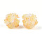Resin Beads, Round with Flower, with Polymer Clay & Rhinestone, Gold, 22~26mm, Hole: 2~2.5mm