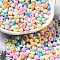Baking Paint Glass Seed Beads, Donut, Colorful, 4x2.5mm, Hole: 1mm, about 137pcs/10g