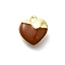 Alloy Enamel Charms, Heart Charms, Golden, Camel, 12x11.5x5.5mm, Hole: 1.5mm
