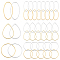 120Pcs 6 Styles Brass Linking Rings, Teardrop & Ring & Oval, Mixed Shapes, Platinum & Golden, 16~25x0.7~1mm, 20pcs/style