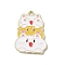Alloy Enamel Pendants, Golden, Cat Shape, Gold, 29.5x20.5x1.5mm, Hole: 1.9mm