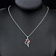 Silver Plated Brass Cubic Zirconia Heart Pendant Necklaces For Women NJEW-BB06041-A-5