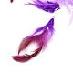 フェザー ペンダント装飾を施した月織りのネット/ウェブ  タッセル壁掛け装飾  家の寝室の車の装飾品の誕生日プレゼント  青紫色  655mm HJEW-I013-03-4