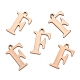 Ion Plating(IP) 304 Stainless Steel Alphabet Charms STAS-H122-F-RG-2