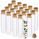 空のガラス瓶を慈善する  木製のカバー付き  ウィッシングボトル  透明  2x10.75cm  容量：約25ミリリットル  25個/箱 AJEW-BC0005-36A-1