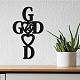 CREATCABIN Wood Cutout God Is Good Sign Laser Cut Wooden Wall Decor Sculpture Hanging Decor Wall Art Decoration for Home Gallery Office Front Porch Door Black 8.6