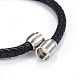 Man's Braided Leather Cord Bracelets BJEW-JB04255-02-3