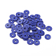 Плоские круглые экологически чистые бусины из полимерной глины ручной работы CLAY-R067-8.0mm-09-4