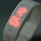 Vogue conduit rectangle silicium lumière montres-bracelets électroniques X-WACH-F007-08E-2