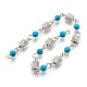 Turquoise synthétique main perles chaînes AJEW-JB00446-08-2