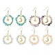 4 Pair 4 Style Natural & Synthetic Mixed Stone Chips Dangle Earrings EJEW-TA00268-1