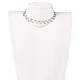Collane di perline di vetro ovale sfaccettate galvaniche NJEW-JN02625-5