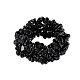 Copeaux naturels noirs de quartz étirer bracelets BJEW-BB16541-D-1