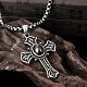 Punk Style 316L Stainless Steel Cross Pendant Necklaces For Men NJEW-BB01189-2