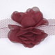 オーガンジーの花リボン  マスクと衣装のアクセサリー  パーティーの結婚式の装飾とイヤリング作り  暗赤色  50~60mm  約10ヤード/バンドル FIND-S300-42I-2