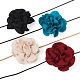 4 pièces 4 couleurs tissu fleur collier tour de cou collier pour les femmes mariée fête de mariage AJEW-TA0001-26-2