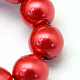 Cottura dipinto di perle di vetro perlato fili di perline rotondo X-HY-Q330-8mm-74-3