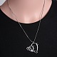 Creative Heart and Musical Note Alloy Pendant Necklaces NJEW-N0052-099-7