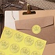 自己粘着金箔エンボスステッカー 34 枚  封筒カードシール用ラウンドドットメダルデコレーションステッカー  クラウン  165x211mm  12pcs /シート DIY-WH0509-016-6