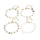Ножные браслеты из бисера с кусочками натуральных смешанных драгоценных камней AJEW-AN00454-1