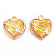 Brass Micro Pave Cubic Zirconia Charms KK-N232-303A-1
