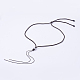 ナイロン糸ネックレス作り  天然の宝石と翡翠のビーズ  ブラウン  26.7インチ（68cm） NWIR-F005-03A-2
