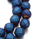 Frosted Electroplated Non-magnetic Synthetic Hematite Bead Strands G-E304-54-2