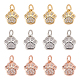 SUPERFINDINGS 12Pcs 3 Colors Brass Cubic Zirconia Charm Pendants Footprint Micro Pave Cubic Zirconia Pendants 10x8.5x2mm Dog Paw CZ Stone Charms for Jewelry Making ZIRC-FH0001-37-1