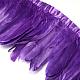ファッションガチョウの羽フェザー布地連売り服飾材料パーツ  暗紫色  100~180x38~62mm  約2 M /袋 FIND-Q040-05N-1
