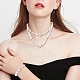 3 pezzo di conchiglia naturale e collane di perline di fiori di perle di plastica e set di bracciali elastici SJEW-SW00010-02-6