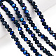 Electroplate Opaque Solid Color Glass Beads Strands EGLA-A034-P4mm-L22-4