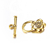 Tibetan Style Flower Toggle Clasps TIBE-2119-AG-RS-1