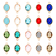 UNICRAFTALE 40Pcs 10 Colors Glass Rhinestone Links Charms Transparent K9 Glass Connector Pendants Flat Round Birthstone Charm Crystal Glass Charms with Golden Plated Brass Loops for Jewelry Making GLAA-UN0001-13-1
