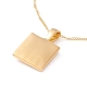 Placage ionique (ip) 304 carré en acier inoxydable avec collier pendentif coquillage pour femme NJEW-F292-06G-3