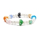 Bracelet extensible en perles de verre et champignons au chalumeau pour enfants BJEW-JB08390-4