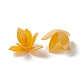 不透明樹脂ビーズキャップ  マルチ花弁  花  オレンジ  22x21x13mm  穴：1.4mm RESI-L035-14-3