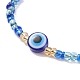 Mauvais œil en résine et bracelet en perles de verre pour femme BJEW-JB08560-4