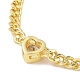 Bracelet à maillons cœur en zircon cubique avec chaînes gourmettes KK-E033-20G-4