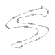 304 colliers chaîne à maillons ronds en perles d'acier inoxydable pour femmes NJEW-D058-02P-1