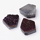 Dyed Pentagon Electroplate Natural Geode/Druzy Agate Cabochons G-E278-09-1