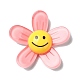 アクリルカボション  笑顔の花  ピンク  34x35.5x8mm MACR-M023-05B-1