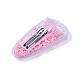 Plastic Alligator Hair Clips with Paillette & Platinum Plated Iron Base PHAR-L005-B04-2