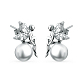 Rhodium Plated 925 Sterling Silver Fairy Stud Earring XD2591-1