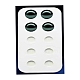 10穴アクリルパールディスプレイボード ルーズビーズペーストボード  接着剤付き  ホワイト  長方形  11x5x0.15cm  内寸：直径1cm ODIS-M006-01D-5