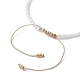 Bracelets de perles tressées en coquillage naturel et graines de verre BJEW-JB09921-02-4